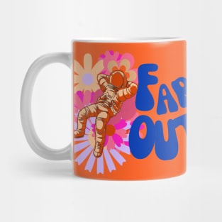 Far Out Flowers Astronaut - Groovy 70s Orange Mug